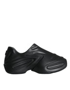 Dolce &amp; Gabbana Black Foiled Rubber Toy Low Top Sneakers Shoes