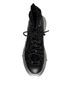 Dolce &amp; Gabbana Black Nylon Galileo High Top Sneakers Shoes