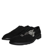 Dolce &amp; Gabbana Black Suede Sicily Lace Up Formal Shoes