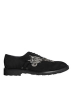 Dolce &amp; Gabbana Black Suede Sicily Lace Up Formal Shoes