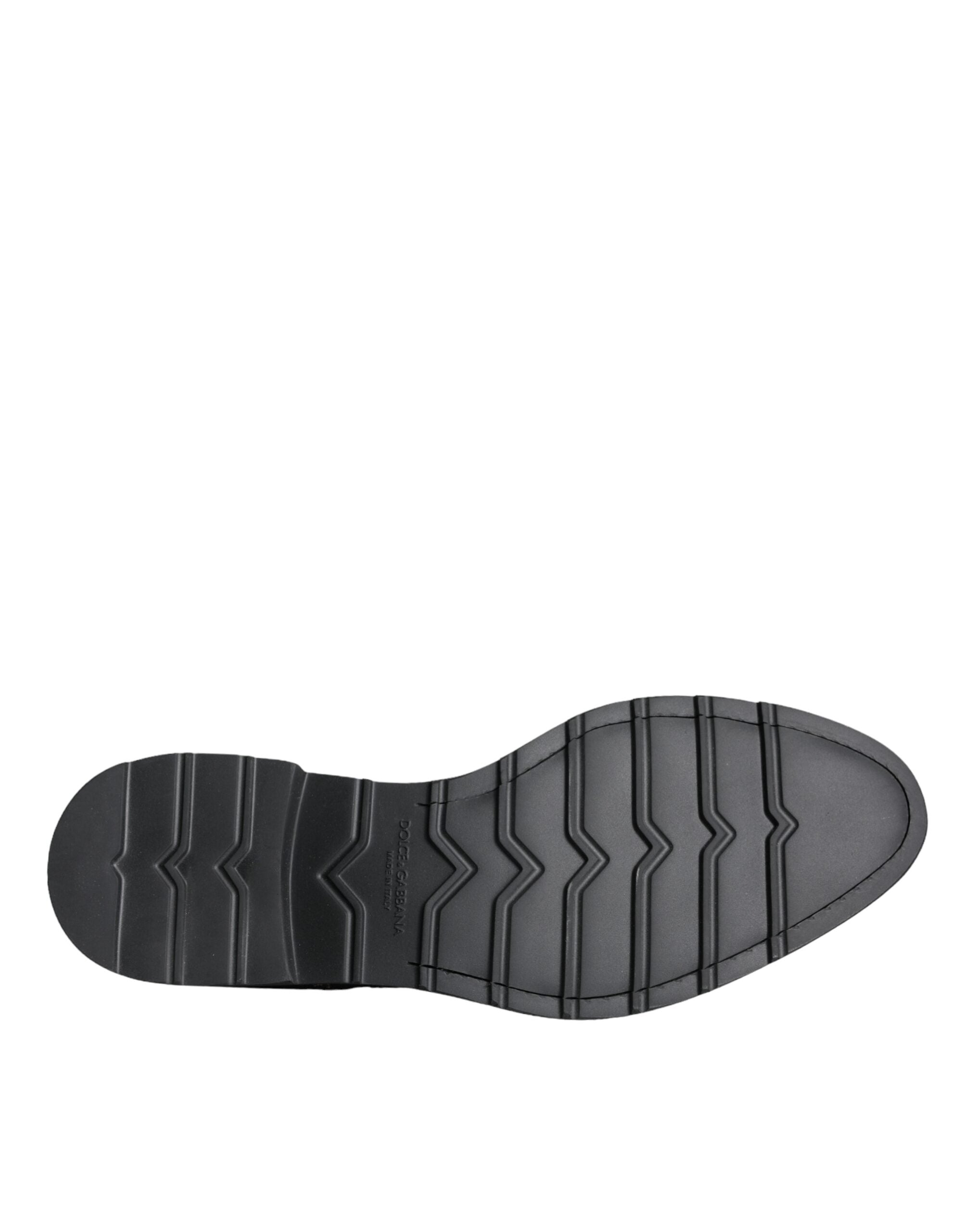 Dolce &amp; Gabbana Black Suede Sicily Lace Up Formal Shoes