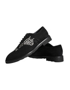 Dolce &amp; Gabbana Black Suede Sicily Lace Up Formal Shoes