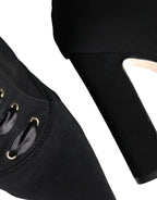 Dolce &amp; Gabbana Black Jersey Stretch Ankle Booties Shoes
