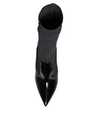 Dolce &amp; Gabbana Black Stretch Stilettos Booties Socks Shoes
