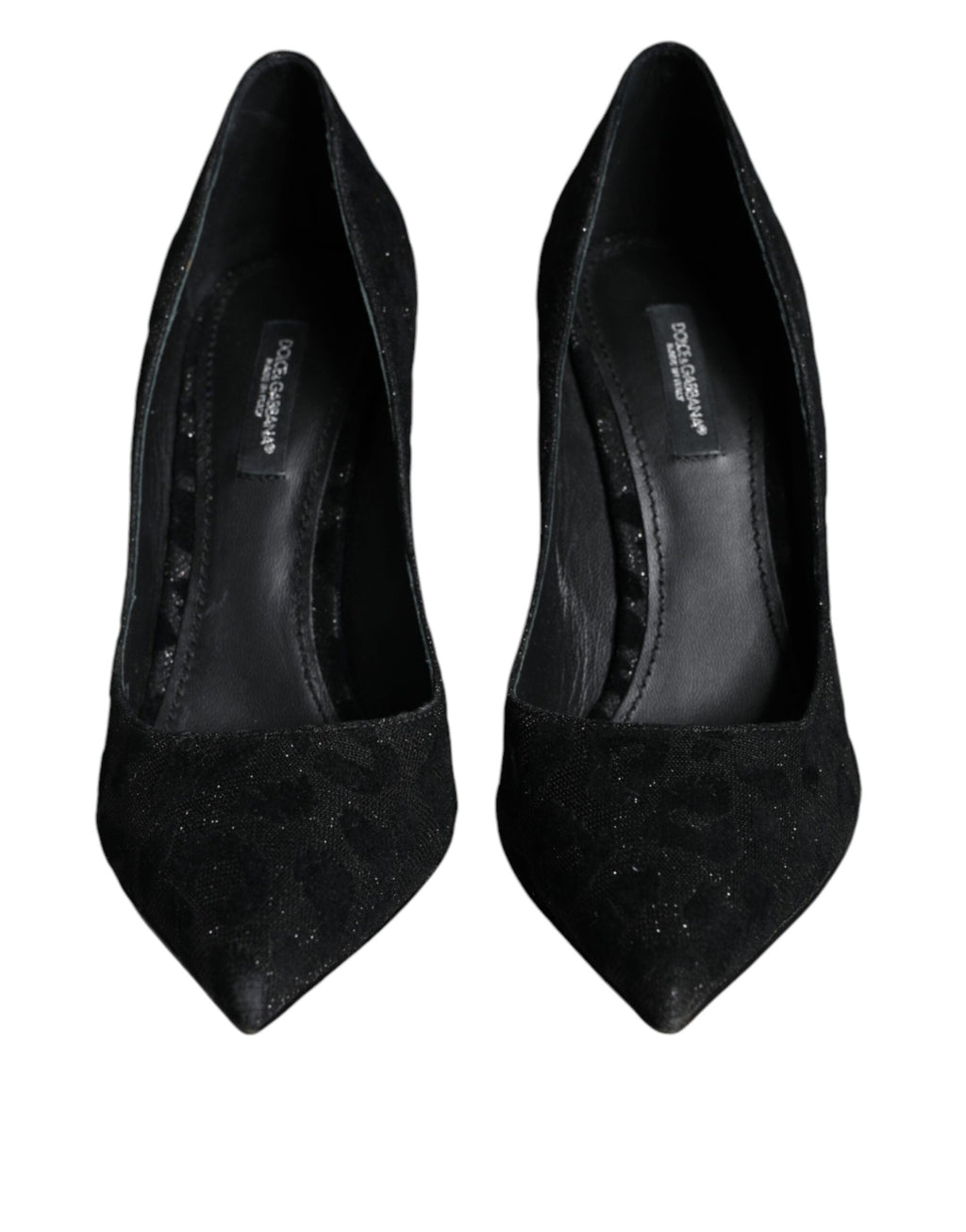 Dolce &amp; Gabbana Black Leopard Lurex High Heels Pumps Shoes