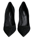 Dolce &amp; Gabbana Black Leopard Lurex High Heels Pumps Shoes