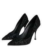 Dolce &amp; Gabbana Black Leopard Lurex High Heels Pumps Shoes