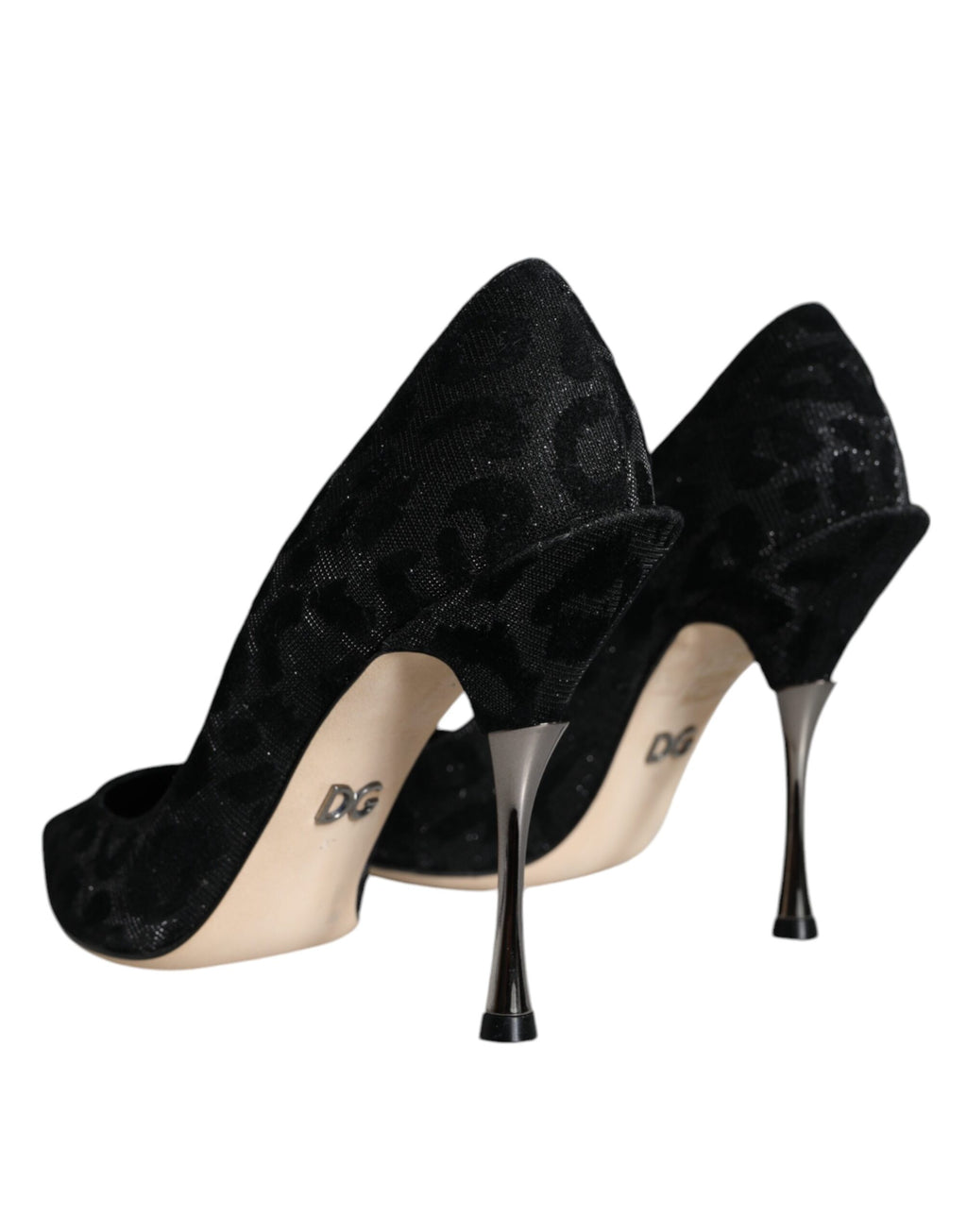 Dolce &amp; Gabbana Black Leopard Lurex High Heels Pumps Shoes
