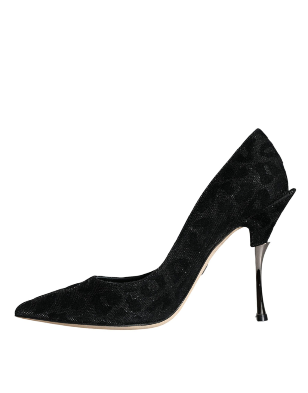 Dolce &amp; Gabbana Black Leopard Lurex High Heels Pumps Shoes