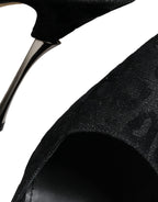 Dolce &amp; Gabbana Black Leopard Lurex High Heels Pumps Shoes