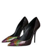 Dolce &amp; Gabbana Multicolor Exotic Leather Heels Pumps Shoes