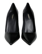 Dolce &amp; Gabbana Black Patent Leather Bellucci Pumps Heels Shoes
