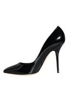 Dolce &amp; Gabbana Black Patent Leather Bellucci Pumps Heels Shoes