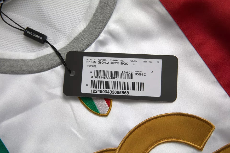Dolce &amp; Gabbana White Green Sleeveless Top Italian Flag Basketball T-shirt