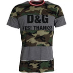 Dolce &amp; Gabbana Multicolor Camouflage Cotton Crew Neck Men T-shirt
