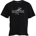 Dolce &amp; Gabbana Black Graphic Print Cotton Crew Neck T-shirt