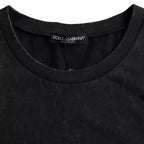 Dolce &amp; Gabbana Black Graphic Print Cotton Crew Neck T-shirt