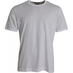 Dolce &amp; Gabbana White Cotton Round Neck Short Sleeves T-shirt