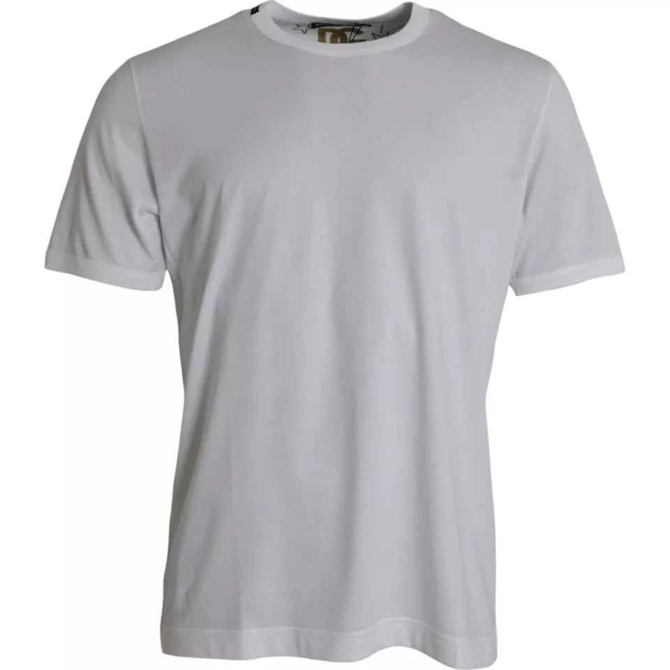 Dolce &amp; Gabbana White Cotton Round Neck Short Sleeves T-shirt