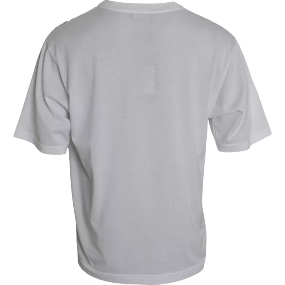 Dolce &amp; Gabbana White Cotton Round Neck Short Sleeve T-shirt