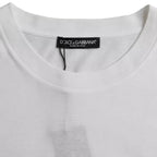 Dolce &amp; Gabbana White Cotton Round Neck Short Sleeve T-shirt