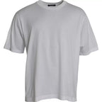 Dolce &amp; Gabbana White Cotton Round Neck Short Sleeve T-shirt