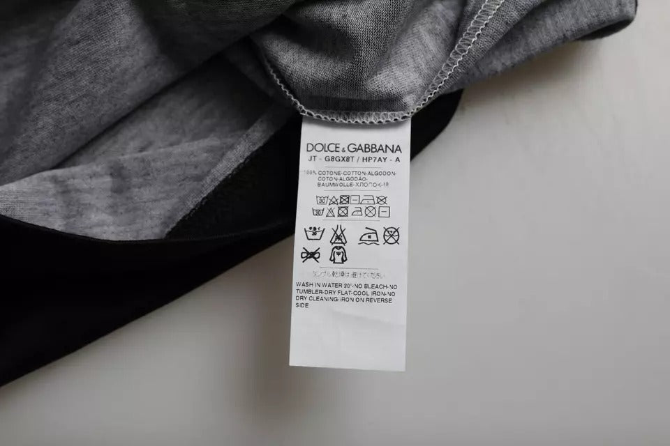 Dolce &amp; Gabbana Black White Jazz Print Cotton Short Sleeves T-shirt