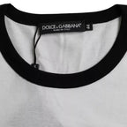 Dolce &amp; Gabbana Black White Jazz Print Cotton Short Sleeves T-shirt