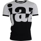 Dolce &amp; Gabbana Black White Jazz Print Cotton Short Sleeves T-shirt