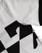 Dolce &amp; Gabbana Black White Jazz Print Cotton Short Sleeves T-shirt