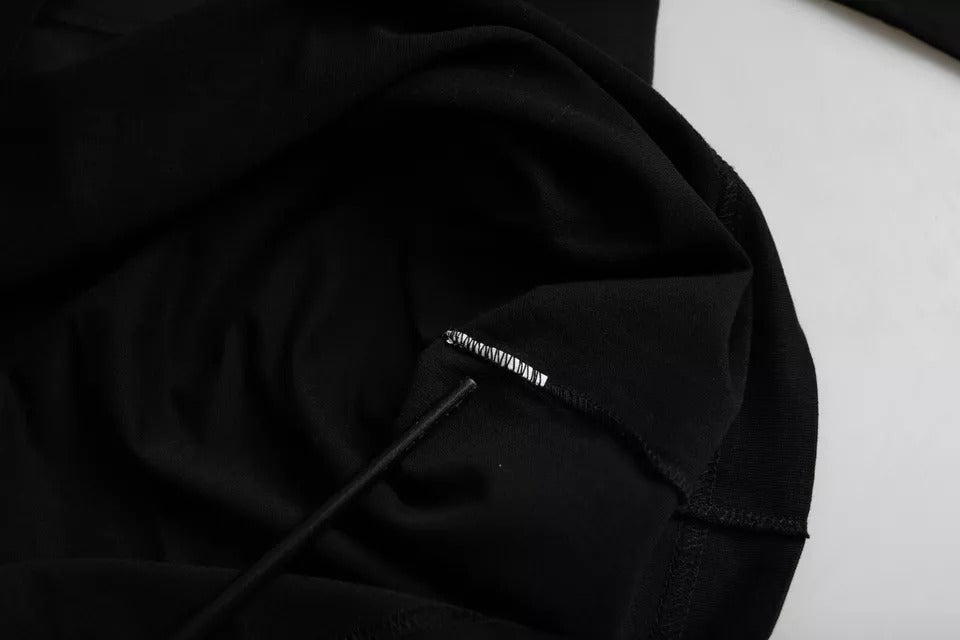 Dolce &amp; Gabbana Black Logo Embossed Cotton Crew Neck T-shirt