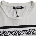 Dolce &amp; Gabbana White Bandana Print Cotton Short Sleeves Men T-shirt