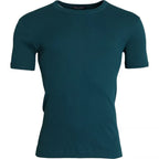 Dolce &amp; Gabbana Blue Green Cotton Round Neck Short Sleeves T-shirt