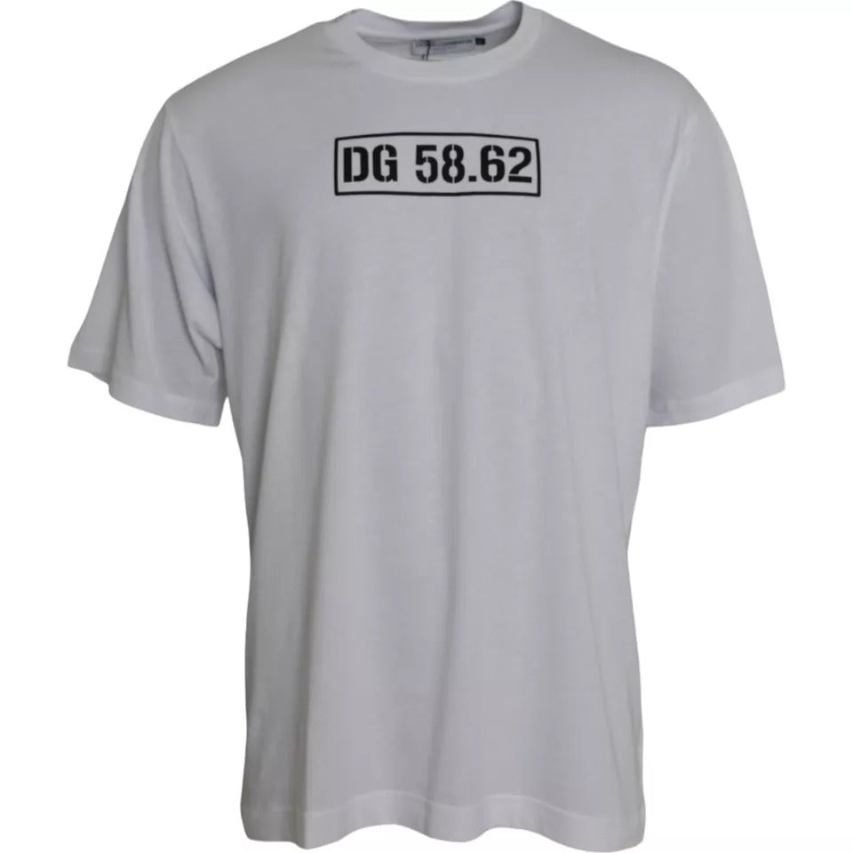Dolce &amp; Gabbana White Logo Round Neck Short Sleeves T-shirt