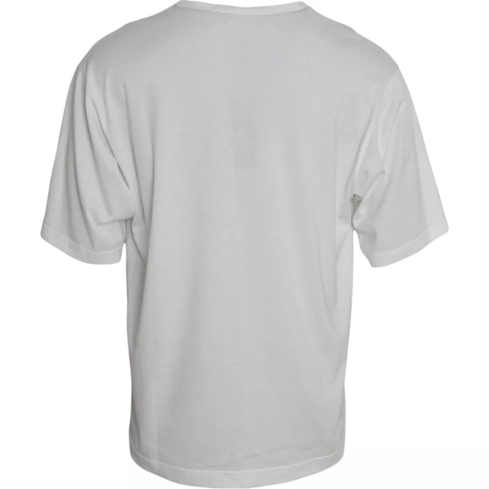 Dolce &amp; Gabbana White Logo Round Neck Short Sleeves T-shirt