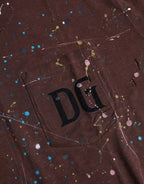 Dolce &amp; Gabbana Brown Color Splash Cotton Crew Neck T-shirt