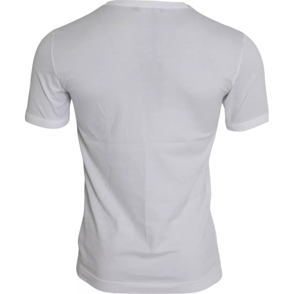 Dolce &amp; Gabbana White King Of Love Round Neck Short Sleeves T-shirt