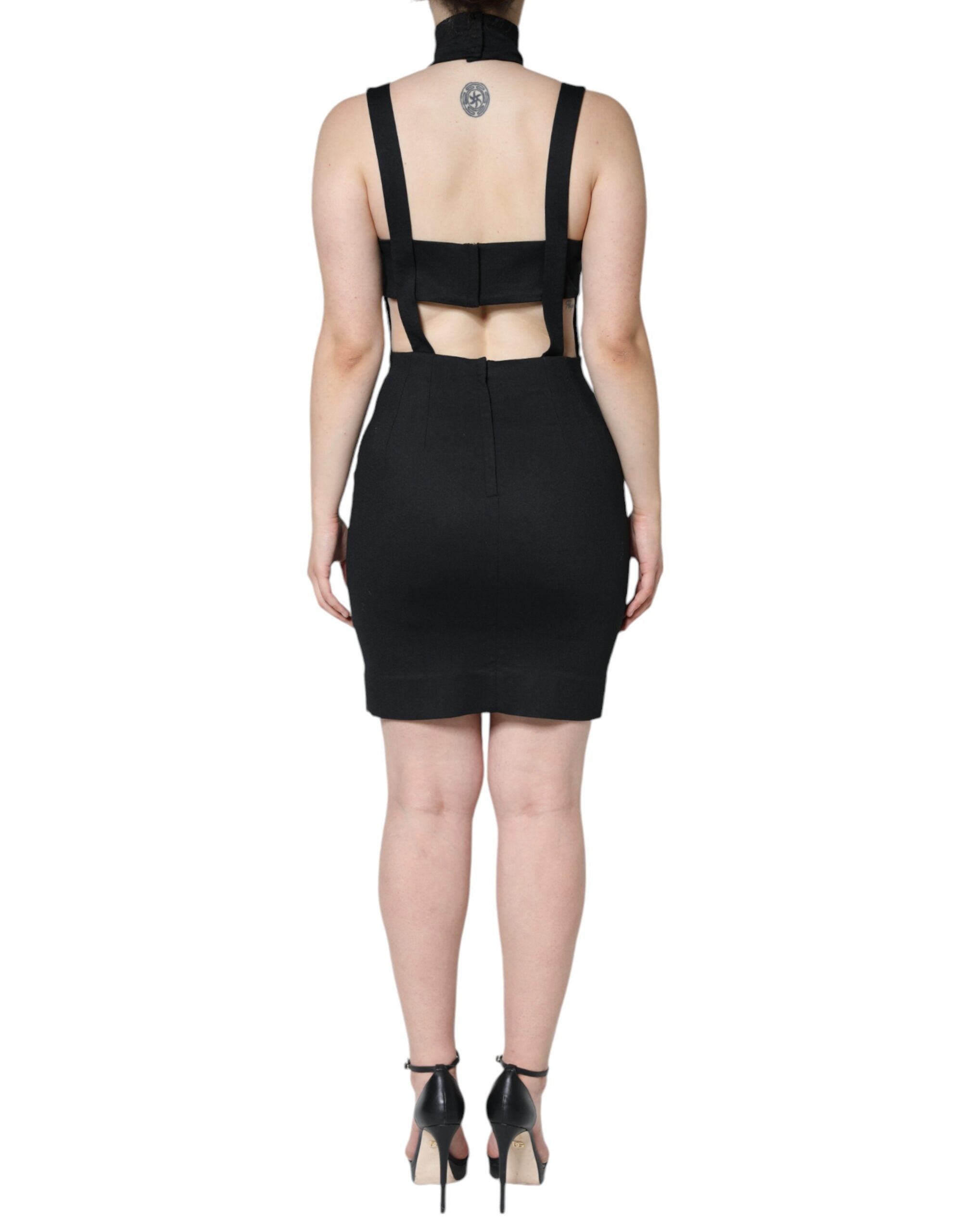 Dolce &amp; Gabbana Black Cut Out Sleeveless Bodycon Mini Dress