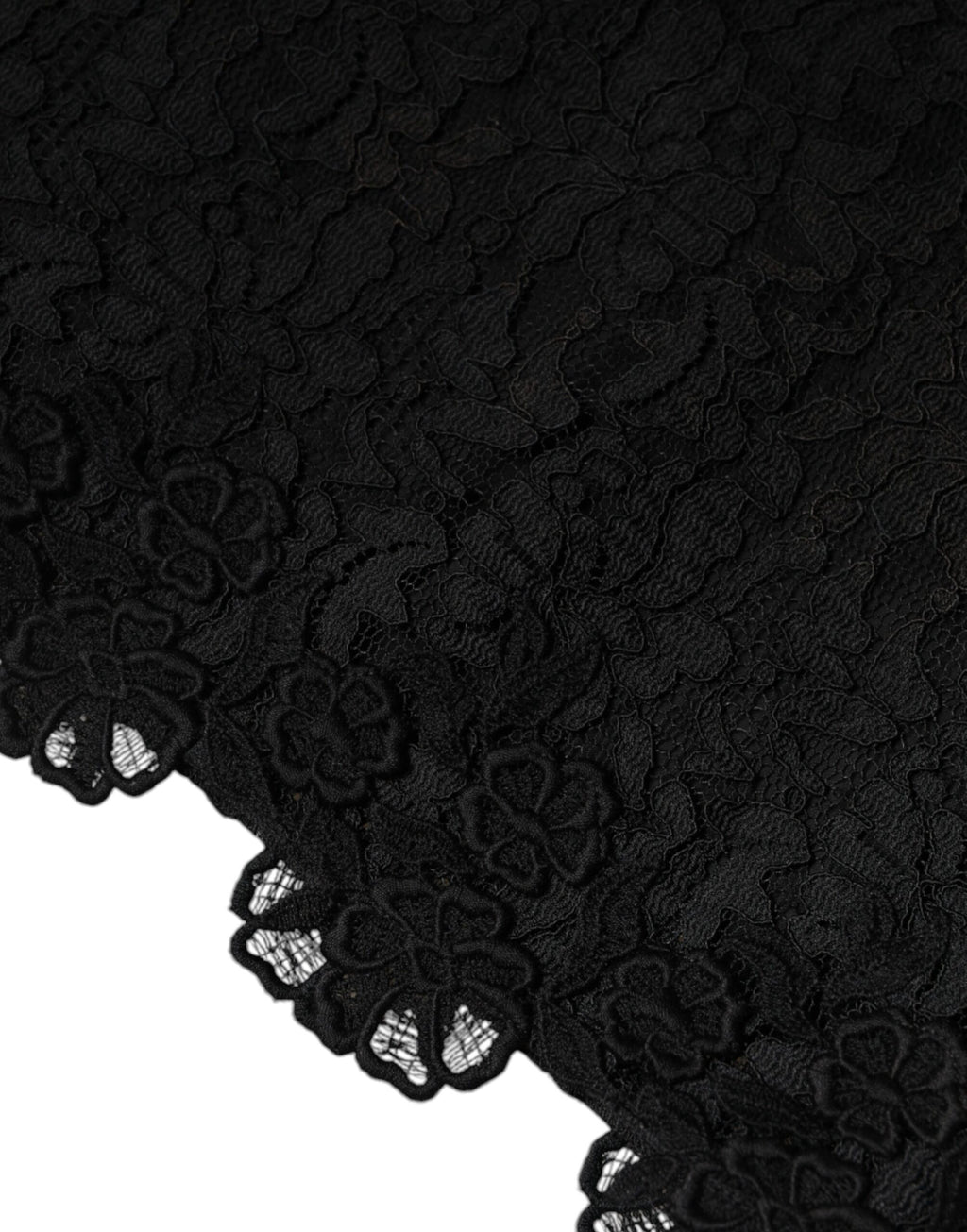 Dolce &amp; Gabbana Black Floral Lace Sheath Sleeveless Mini Dress