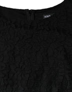 Dolce &amp; Gabbana Black Floral Lace Sheath Sleeveless Mini Dress