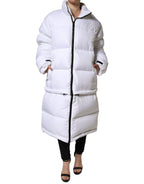 Dolce &amp; Gabbana White Puffer Quilted Full Zip Coat Jacket