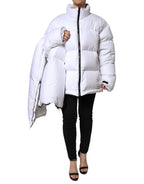 Dolce &amp; Gabbana White Puffer Quilted Full Zip Coat Jacket