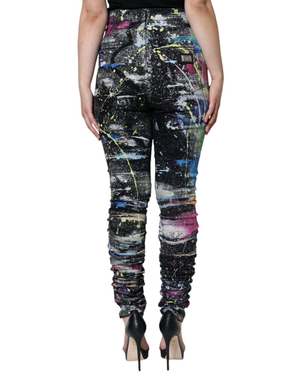 Dolce &amp; Gabbana Multicolor Splatter Paint Cotton Skinny Denim Jeans