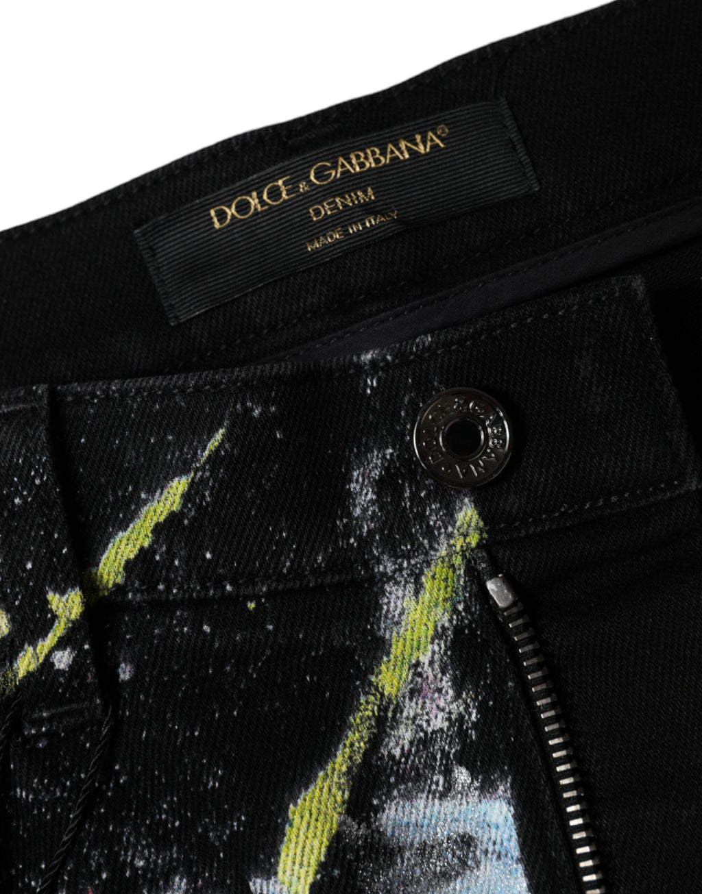 Dolce &amp; Gabbana Multicolor Splatter Paint Cotton Skinny Denim Jeans
