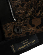 Dolce &amp; Gabbana Brown Leopard Cotton Skinny Denim Jeans