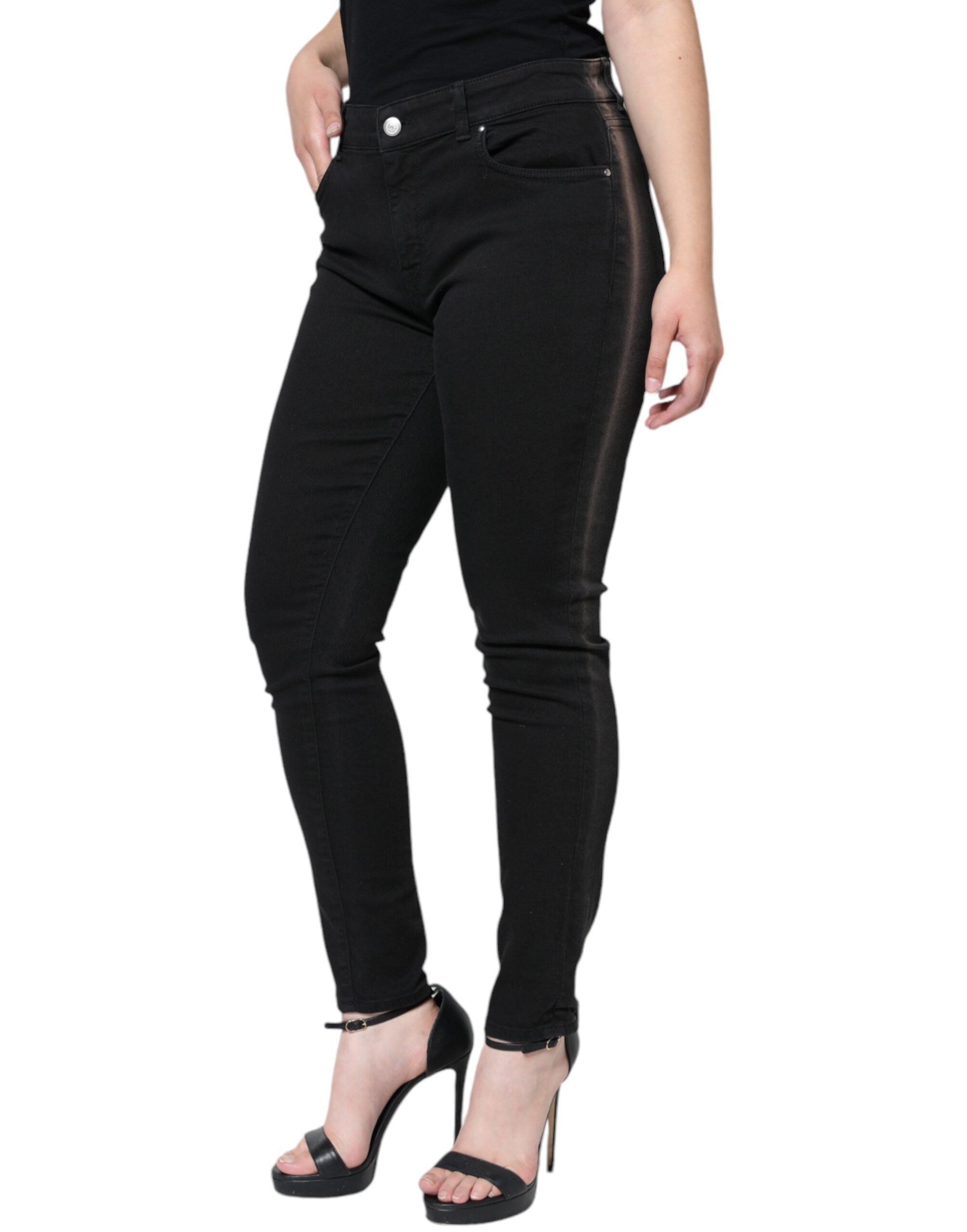 Dolce &amp; Gabbana Black Cotton Stretch Skinny Denim Jeans