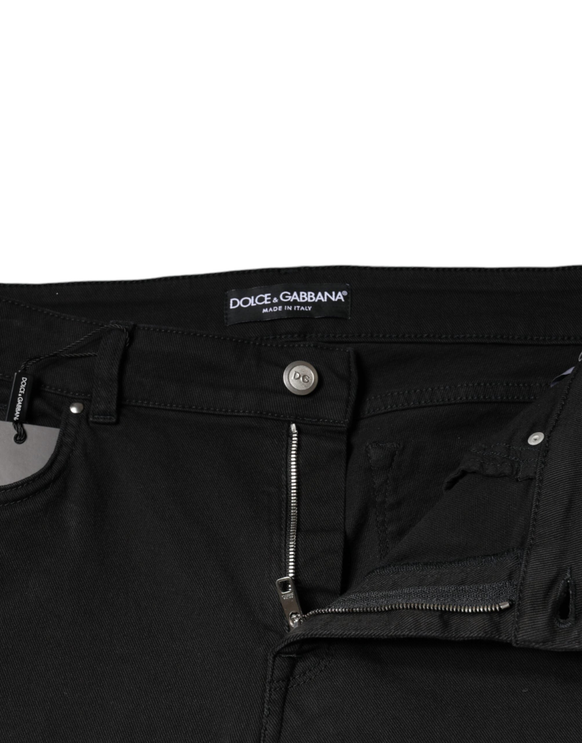 Dolce &amp; Gabbana Black Cotton Stretch Skinny Denim Jeans
