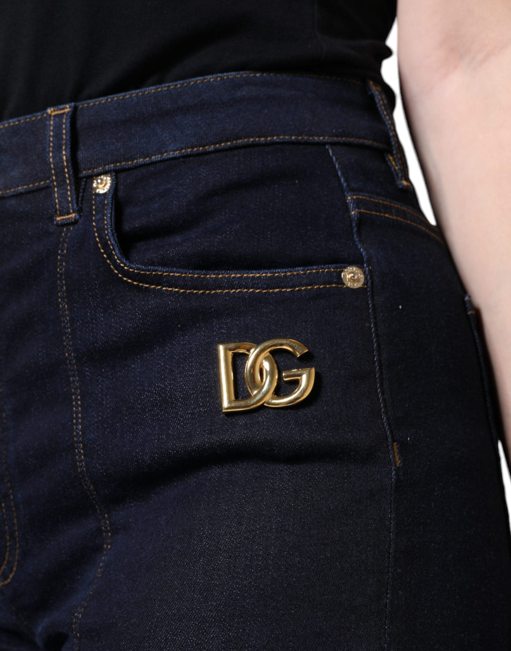 Dolce &amp; Gabbana Black Cotton Blend Skinny Denim Jeans