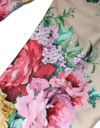 Dolce &amp; Gabbana Beige Floral Jacquard High Waist Tapered Pants