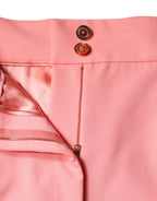 Dolce &amp; Gabbana Rose Pink Polyester High Waist Tapered Pants